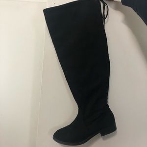Knee-high black booties